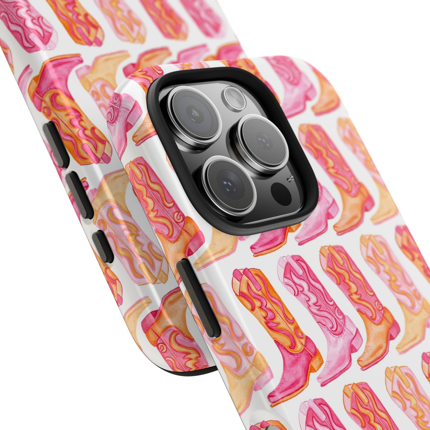 Rows of Hot Pink & Orange Cowboy Boots Tough Phone Cases | Various Models Available