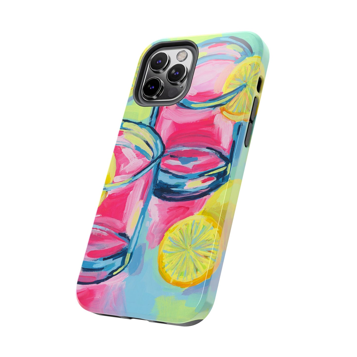 Pink Lemonade Abstract Acrylic Cocktails Tough Phone Case | Various Models Available