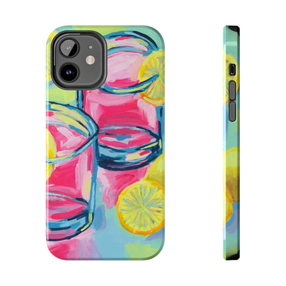 Pink Lemonade Abstract Acrylic Cocktails Tough Phone Case | Various Models Available