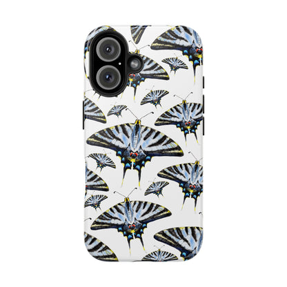 Light Blue Swallowtail Butterflies Watercolor Illustrated Pale Blue Tough Phone Case | Various Models iPhone 16