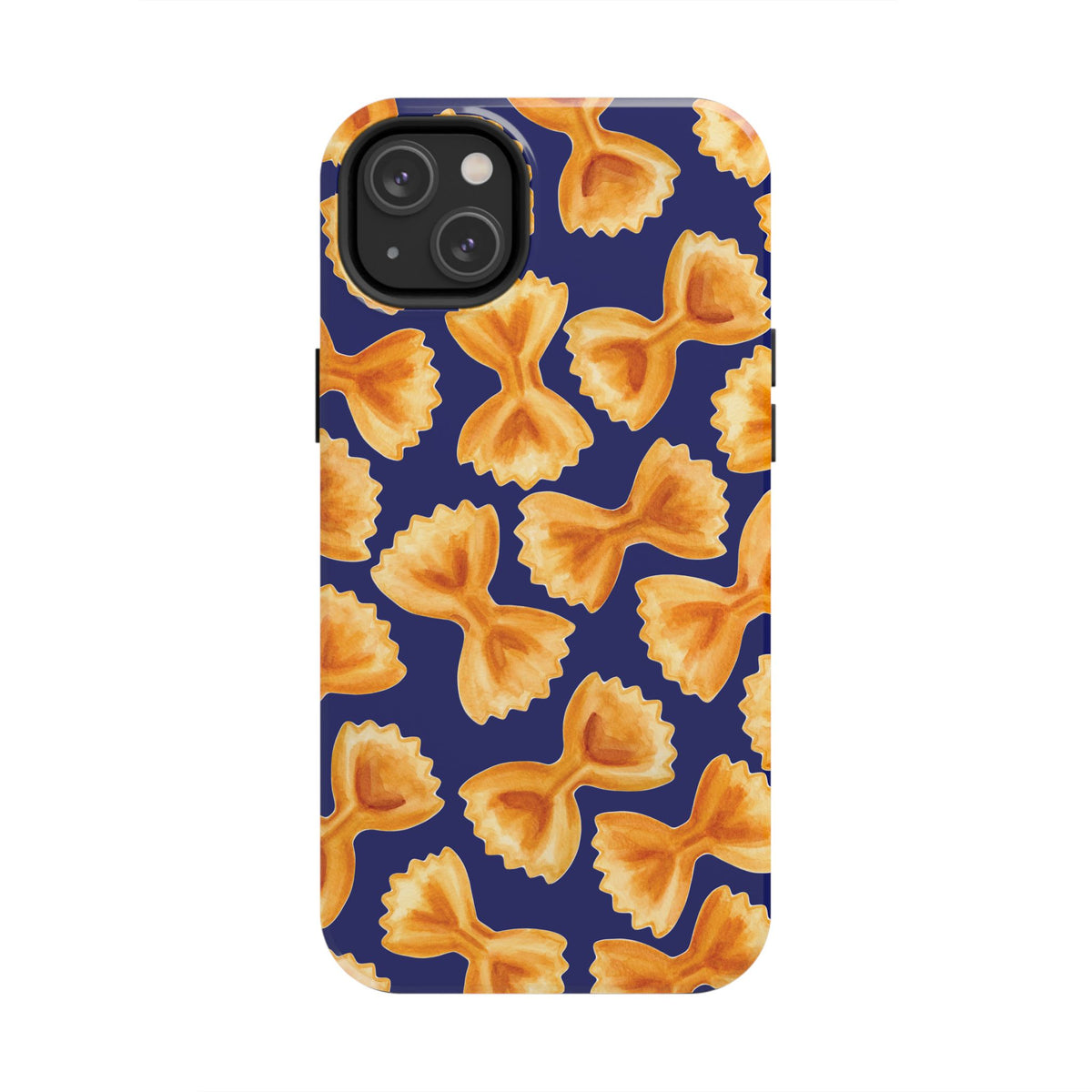 Copy of Copy of Tossed Farfalle Pasta Watercolor Illustrated Tough Phone Case | Various Models iPhone 14 Plus