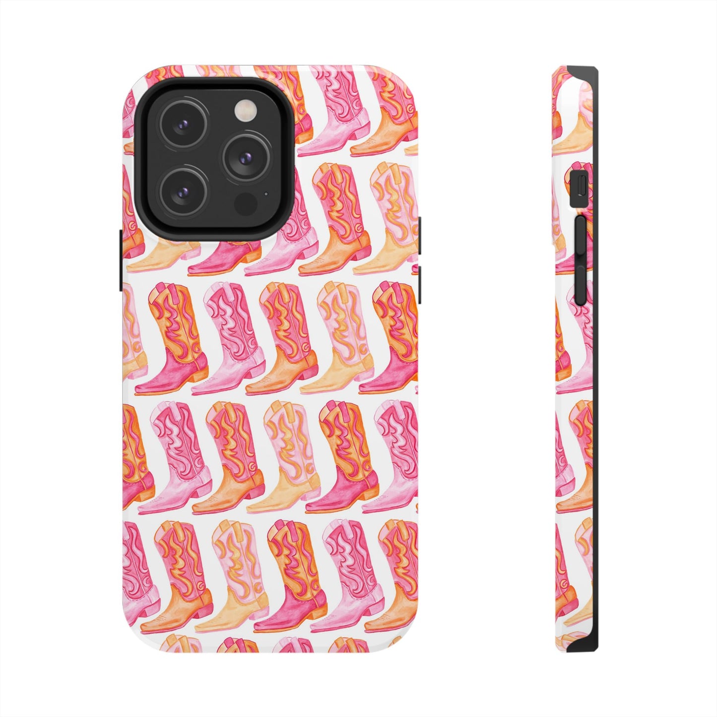 Rows of Hot Pink & Orange Cowboy Boots Tough Phone Cases | Various Models Available