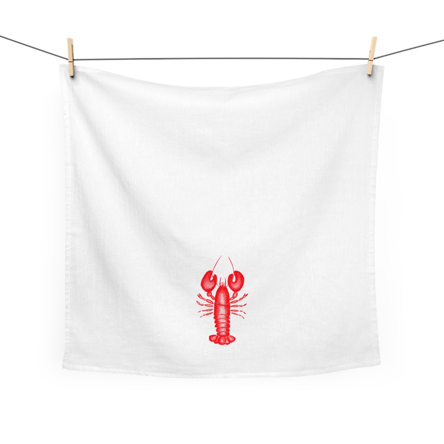 Red Lobster Watercolor Illustrated Tea Towel