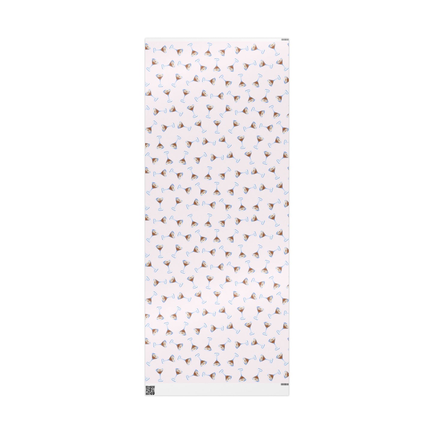 Gift Wrap | Pale Pink Blush Watercolor Espresso Martini Tossed Pattern | Matte or Glossy 30" x 72" Glossy