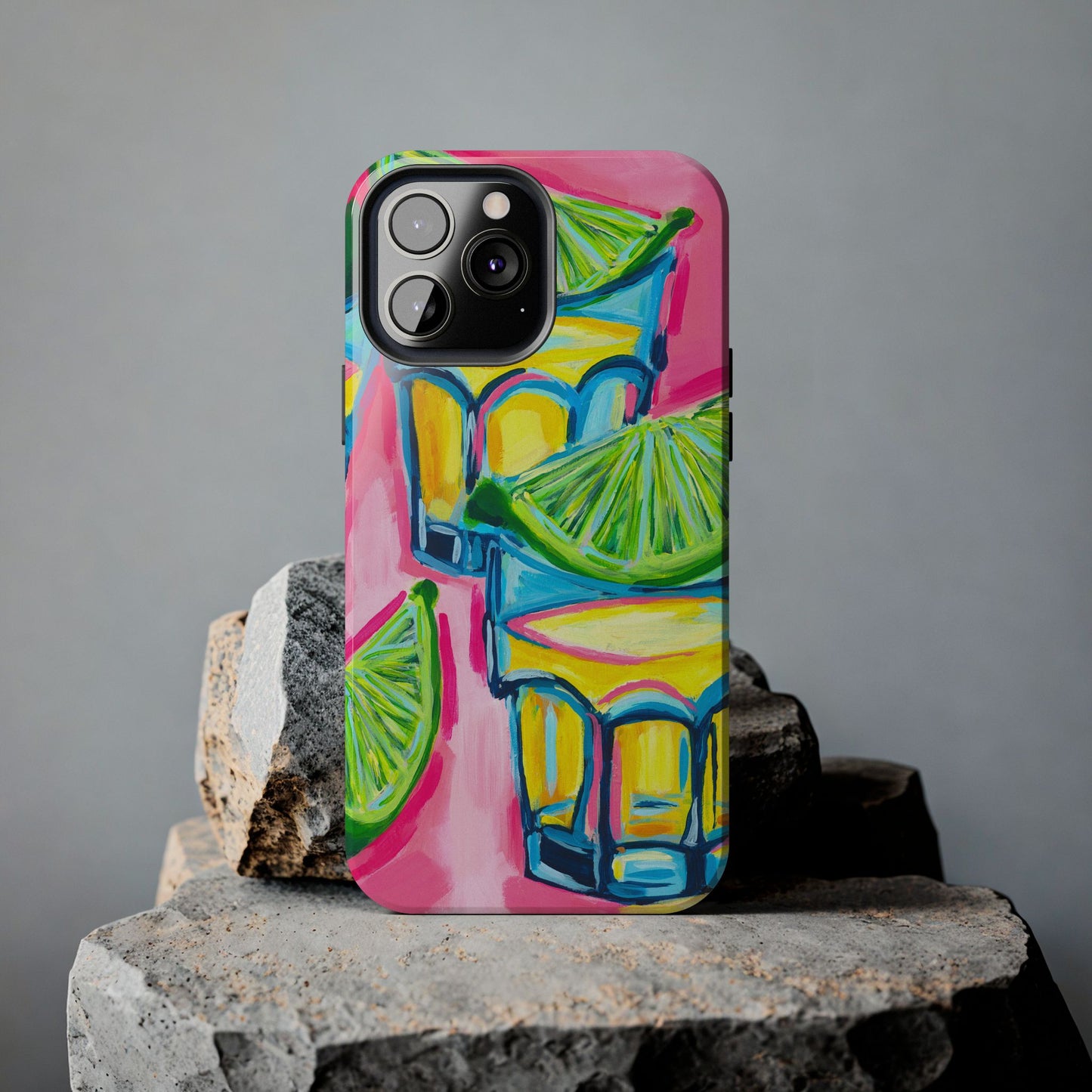 Pink Tequila Shot & Limes Acrylic Tough Phone Case | Various Models Available
