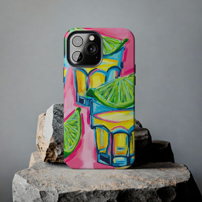 Pink Tequila Shot & Limes Acrylic Tough Phone Case | Various Models Available