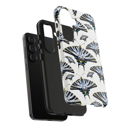 Light Blue Swallowtail Butterflies Watercolor Illustrated Pale Blue Tough Phone Case | Various Models