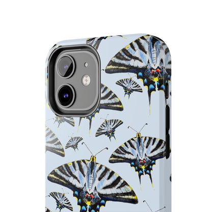 Light Blue Swallowtail Butterflies Watercolor Illustrated Pale Blue Tough Phone Case | Various Models