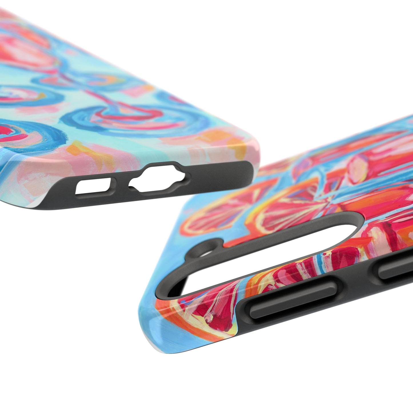 Pink Blood Orange Mimosas Blue Champagne Flute Acrylic Tough Phone Case | Various Models Available