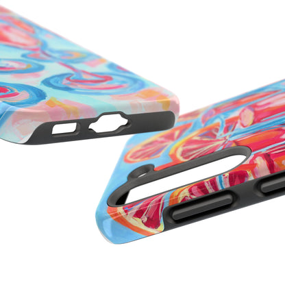 Pink Blood Orange Mimosas Blue Champagne Flute Acrylic Tough Phone Case | Various Models Available
