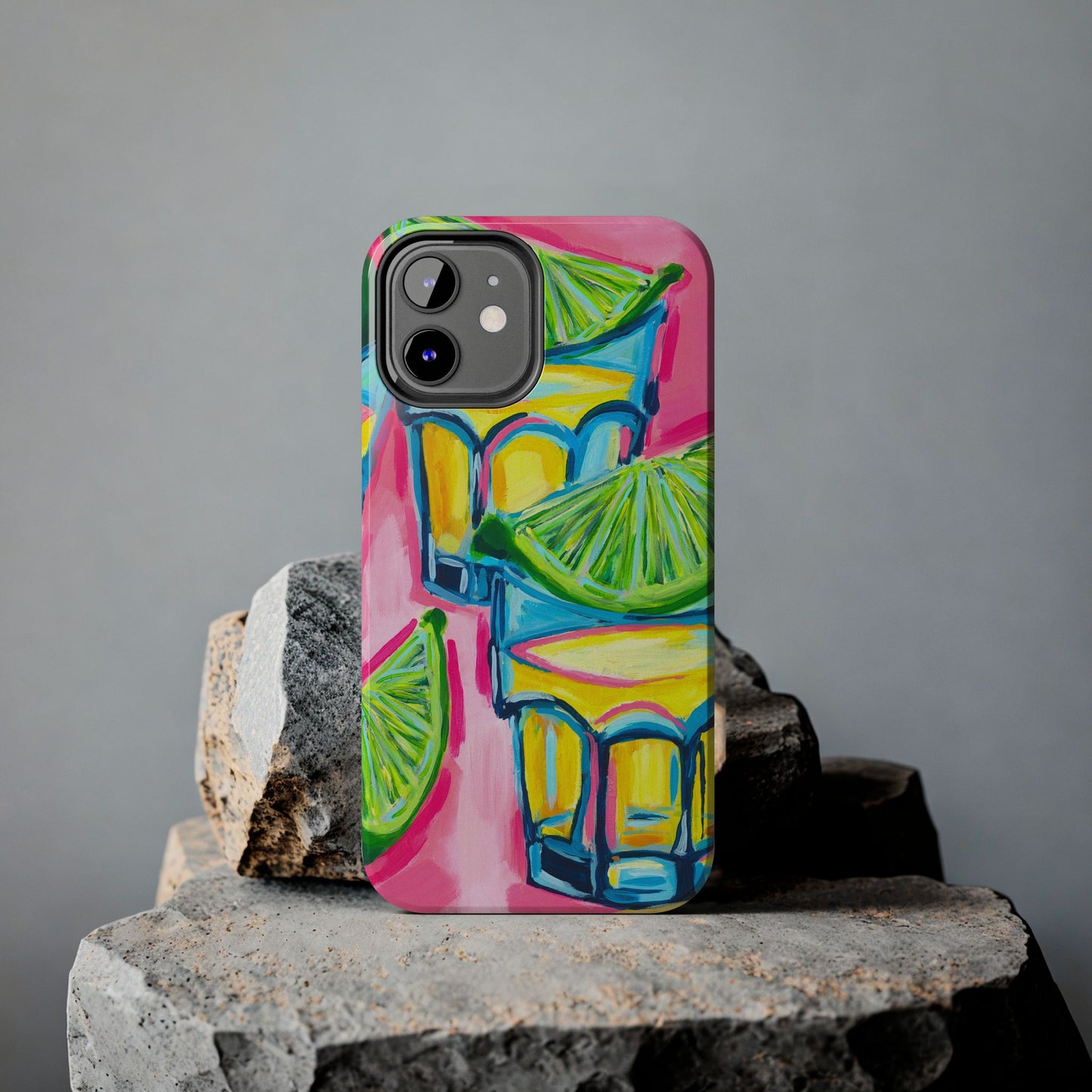 Pink Tequila Shot & Limes Acrylic Tough Phone Case | Various Models Available