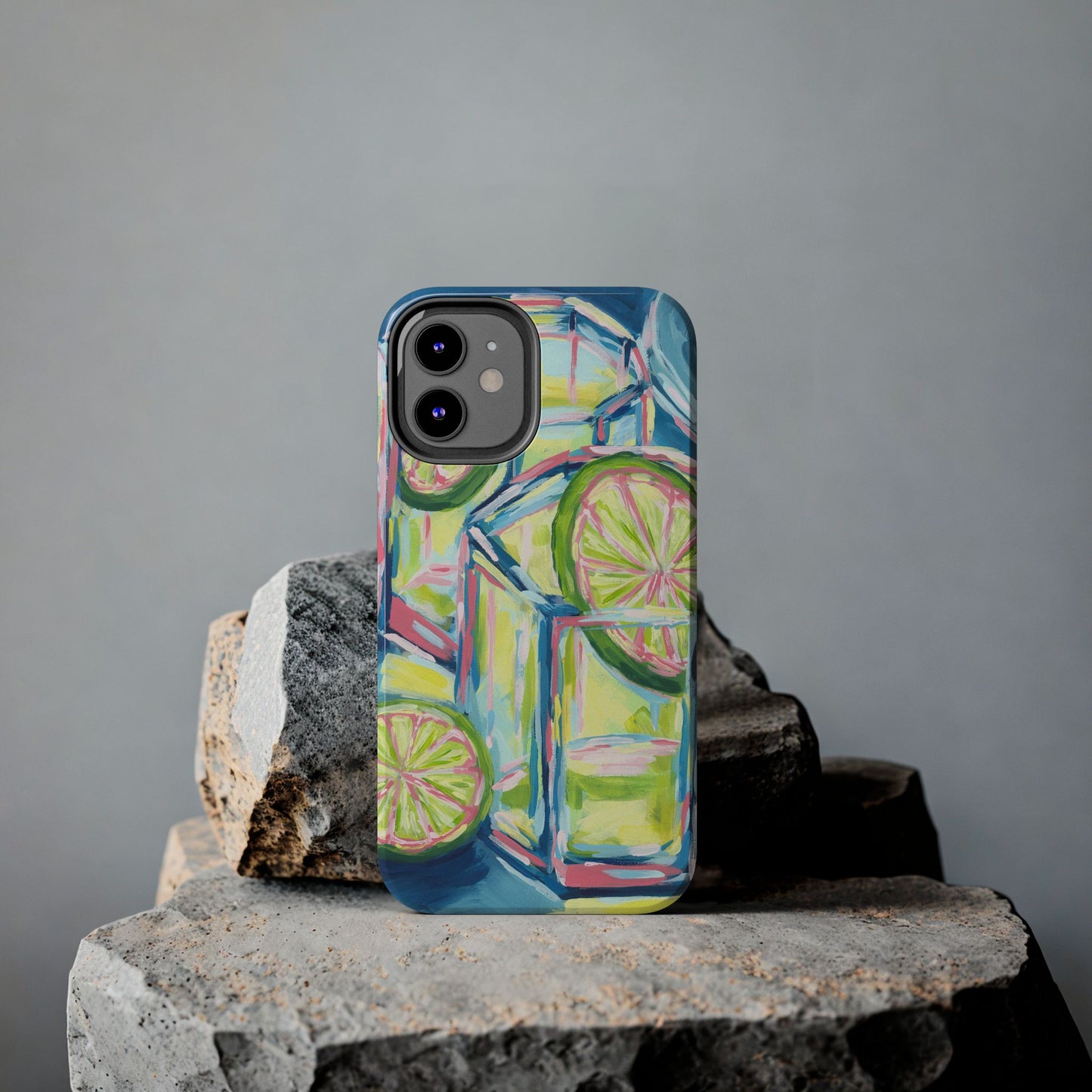 Pink Lime Green Yellow Margaritas Acrylic Tough Phone Case | Various Models Available