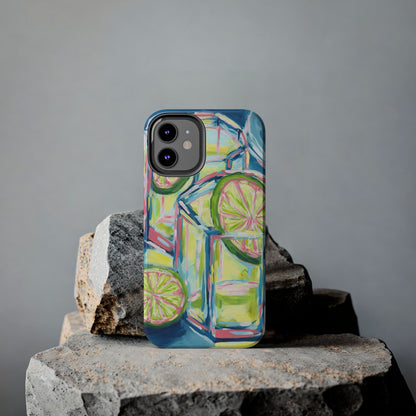 Pink Lime Green Yellow Margaritas Acrylic Tough Phone Case | Various Models Available