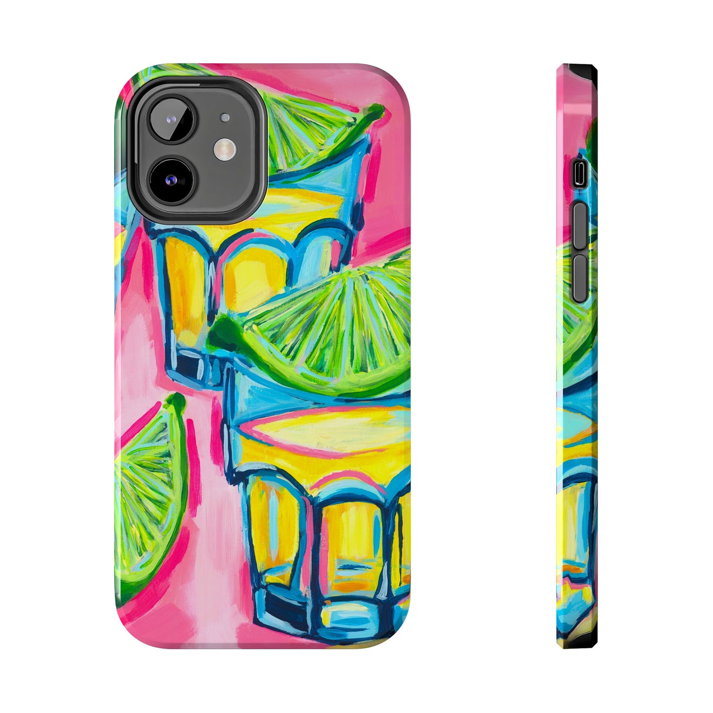 Pink Tequila Shot & Limes Acrylic Tough Phone Case | Various Models Available