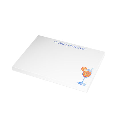 Stationery | Personalized Custom Watercolor Orange & Blue Aperol Spritz Flat Cards with Envelopes | Thank You Bridal Shower Bachelorette