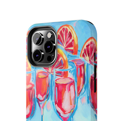 Pink Blood Orange Mimosas Blue Champagne Flute Acrylic Tough Phone Case | Various Models Available