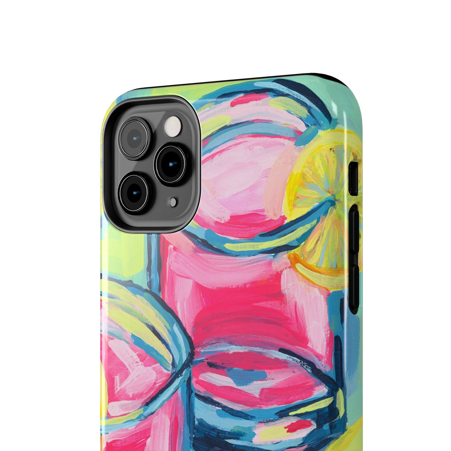 Pink Lemonade Abstract Acrylic Cocktails Tough Phone Case | Various Models Available