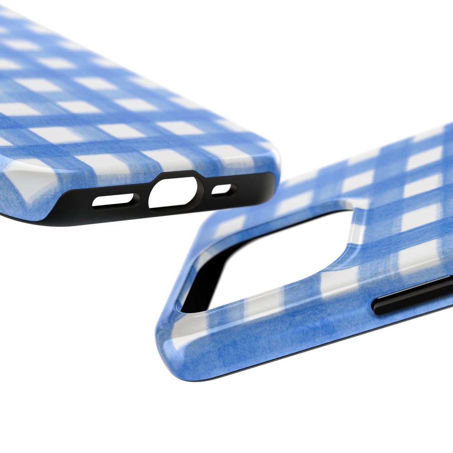 Blue Gingham Watercolor Preppy Tough Phone Case | Various models