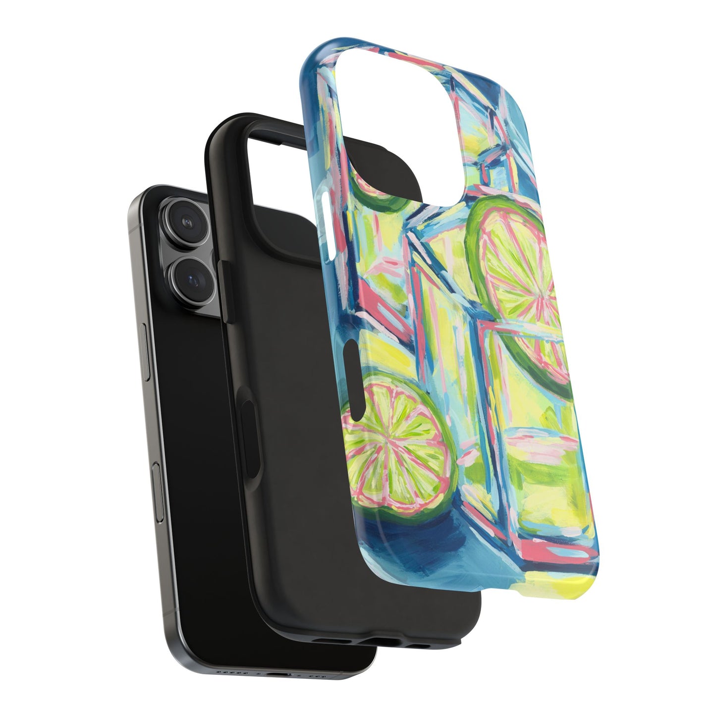 Pink Lime Green Yellow Margaritas Acrylic Tough Phone Case | Various Models Available