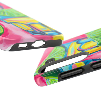 Pink Tequila Shot & Limes Acrylic Tough Phone Case | Various Models Available