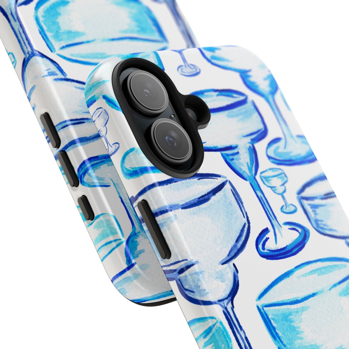 Coastal Shades of Blue Watercolor Margaritas Tough Phone Case | Various Models Available