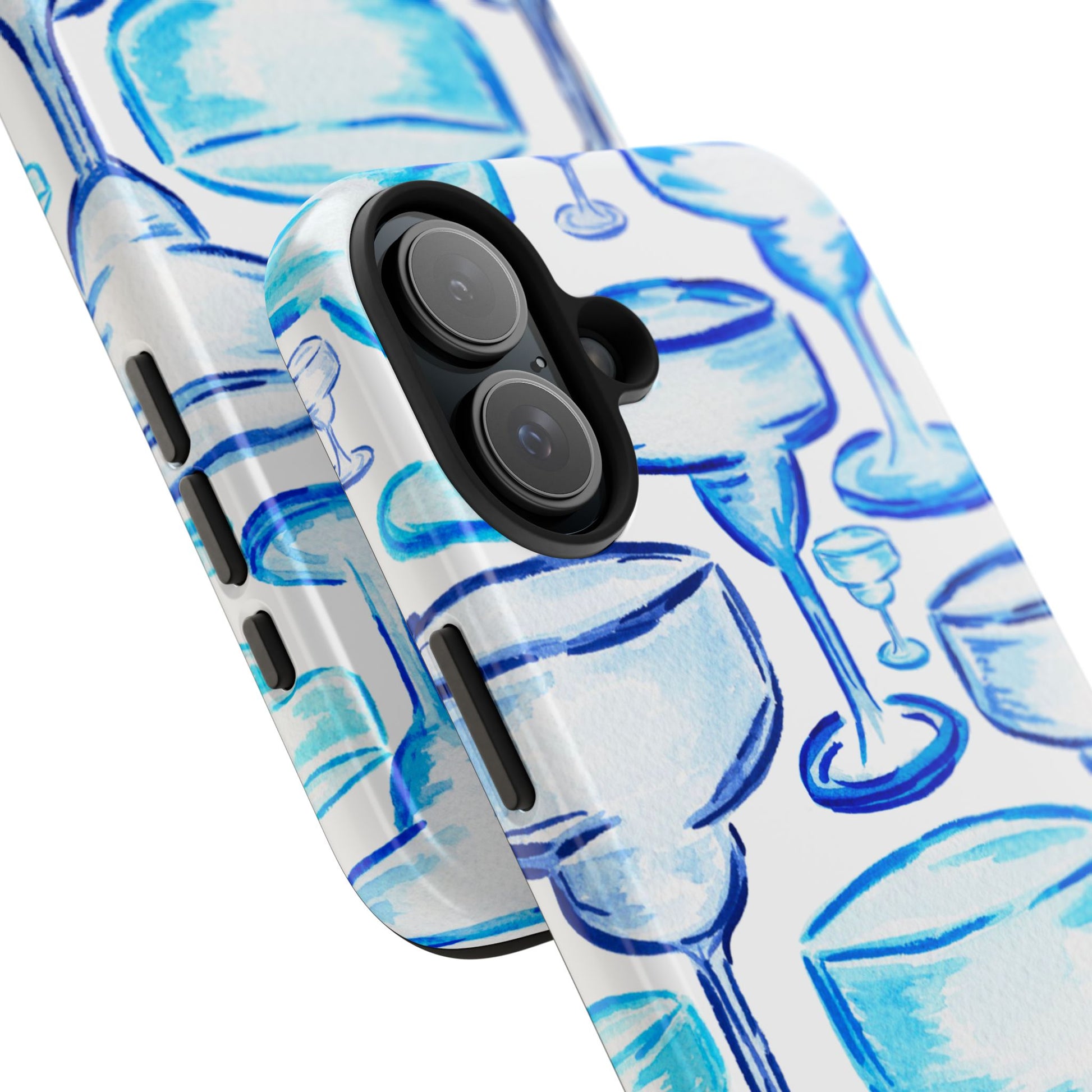 Coastal Shades of Blue Watercolor Margaritas Tough Phone Case | Various Models Available