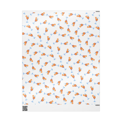 Aperol Spritz Gift Wrap Tossed Pattern | Matte or Glossy 30" x 36" Glossy