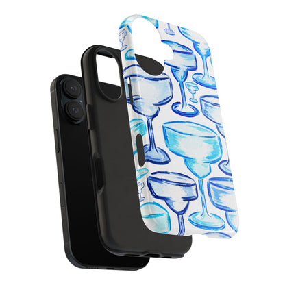 Coastal Shades of Blue Watercolor Margaritas Tough Phone Case | Various Models Available