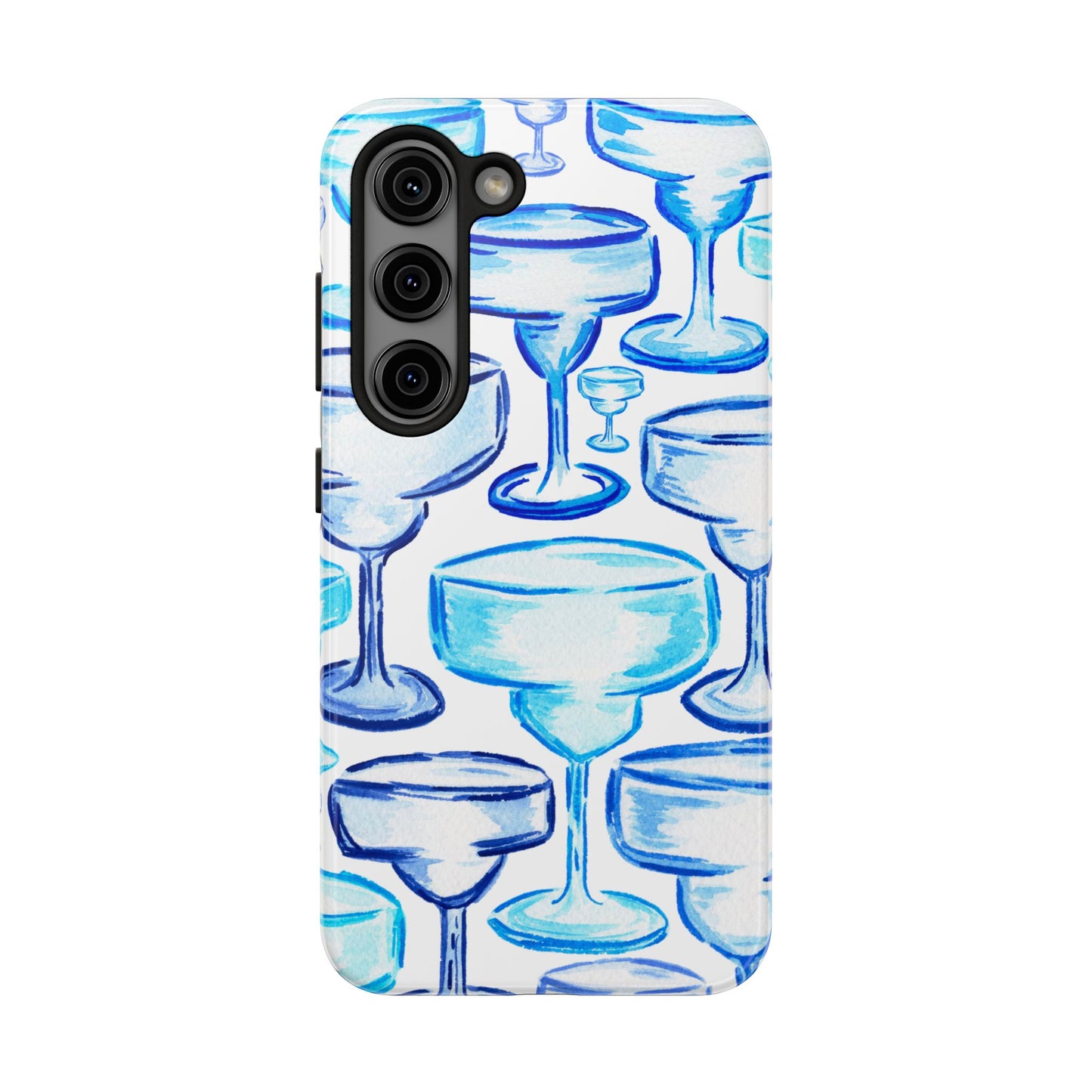 Coastal Shades of Blue Watercolor Margaritas Tough Phone Case | Various Models Available Samsung Galaxy S23