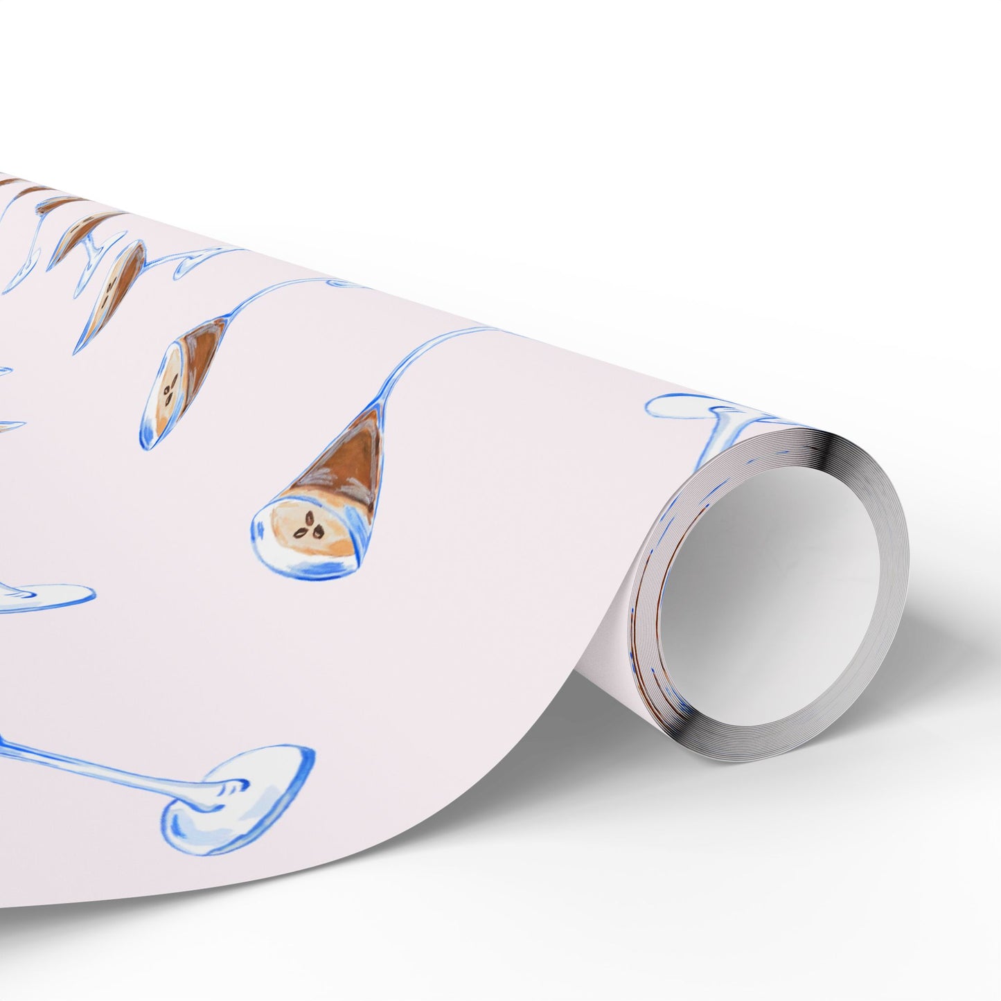 Gift Wrap | Pale Pink Blush Watercolor Espresso Martini Tossed Pattern | Matte or Glossy