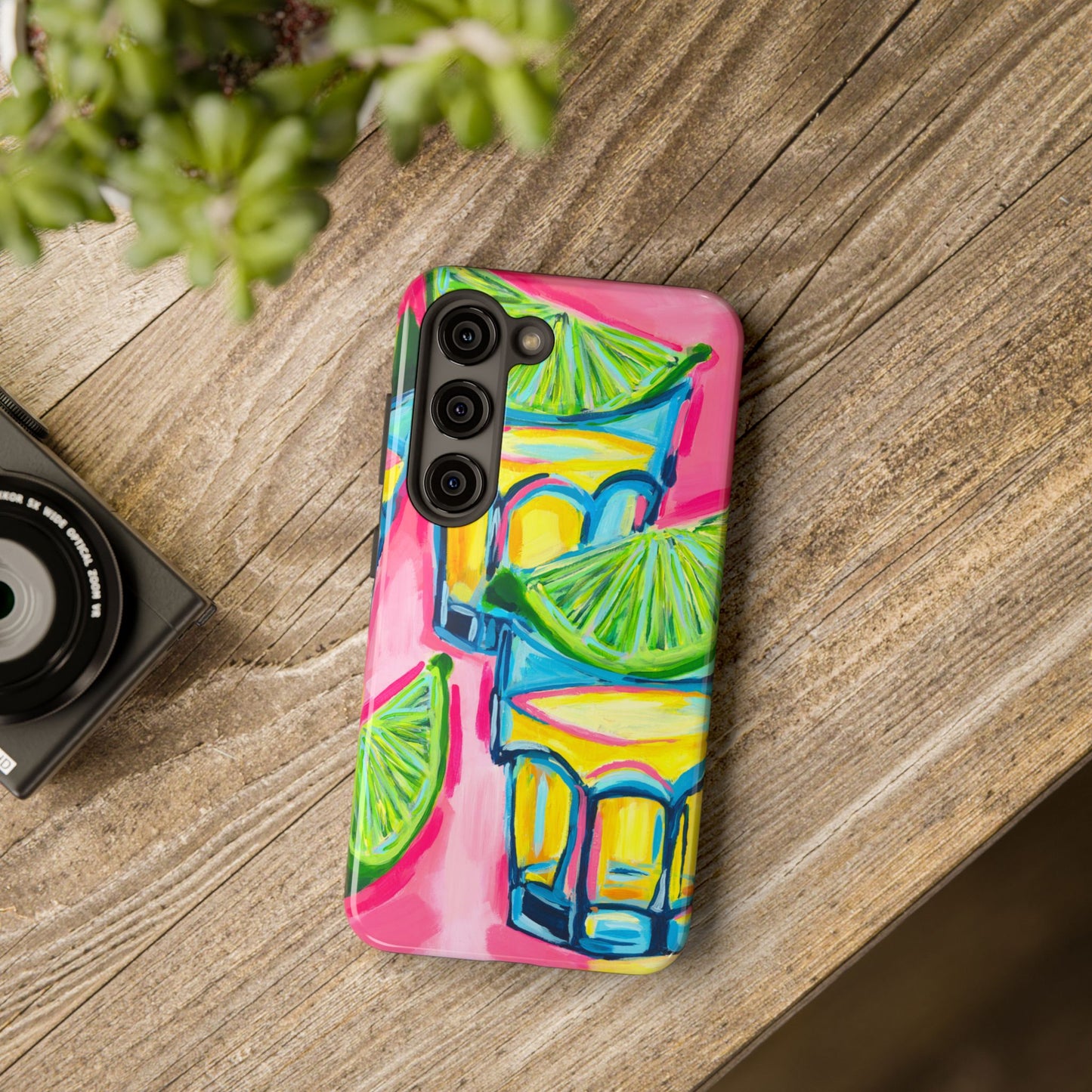 Pink Tequila Shot & Limes Acrylic Tough Phone Case | Various Models Available
