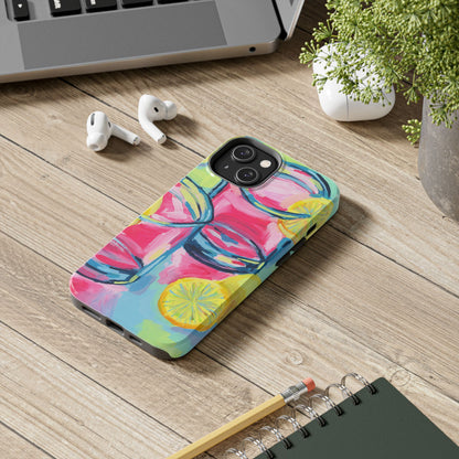 Pink Lemonade Abstract Acrylic Cocktails Tough Phone Case | Various Models Available
