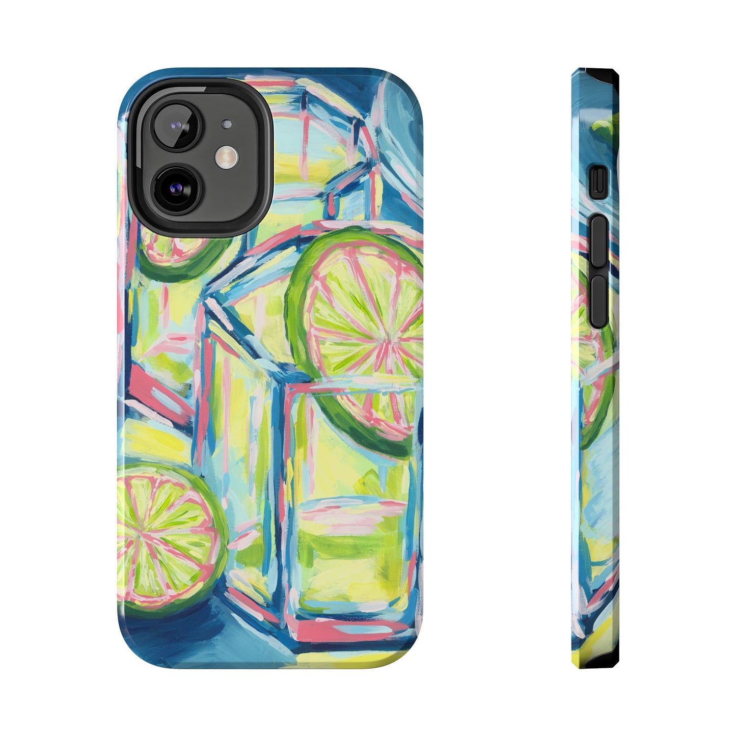 Pink Lime Green Yellow Margaritas Acrylic Tough Phone Case | Various Models Available