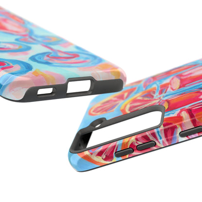 Pink Blood Orange Mimosas Blue Champagne Flute Acrylic Tough Phone Case | Various Models Available