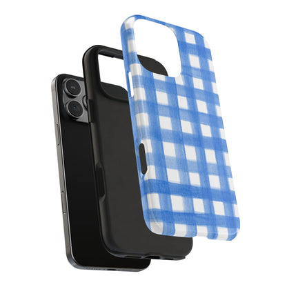 Blue Gingham Watercolor Preppy Tough Phone Case | Various models