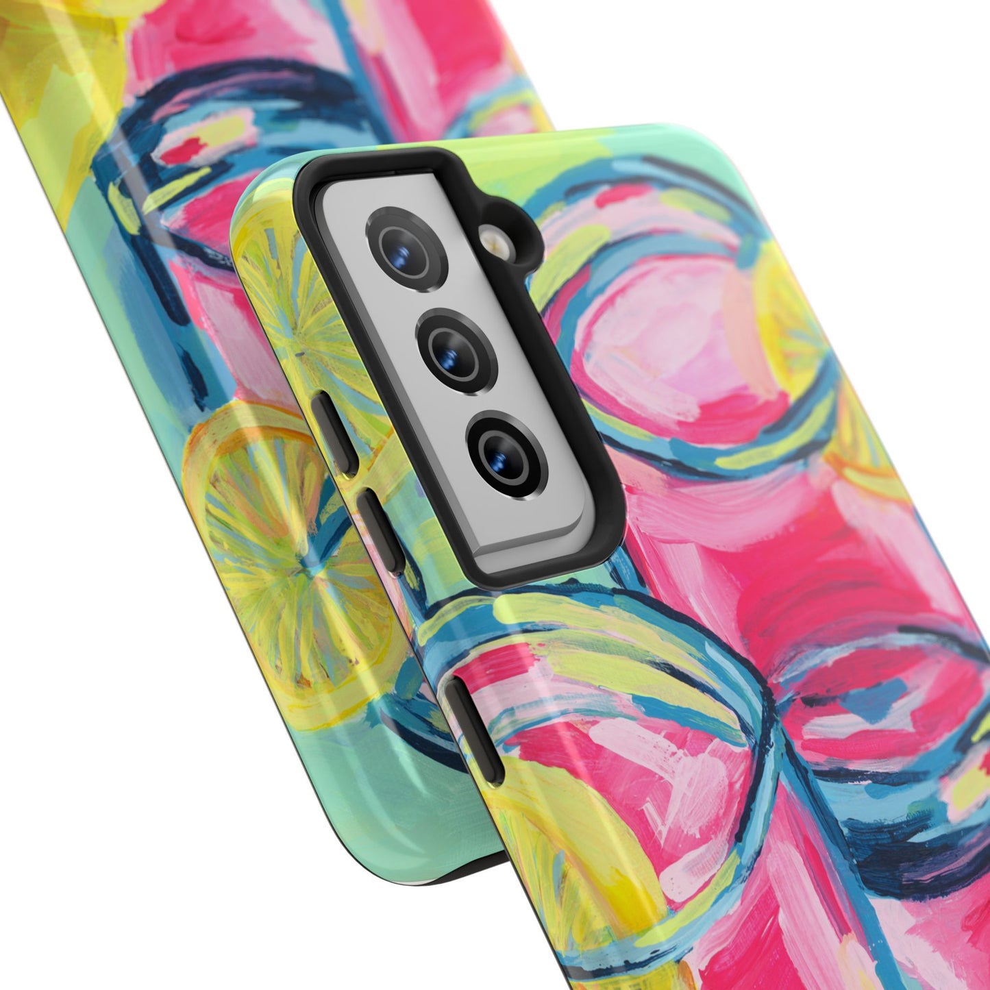 Pink Lemonade Abstract Acrylic Cocktails Tough Phone Case | Various Models Available