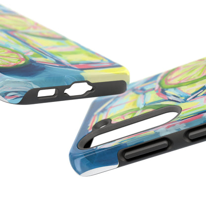 Pink Lime Green Yellow Margaritas Acrylic Tough Phone Case | Various Models Available