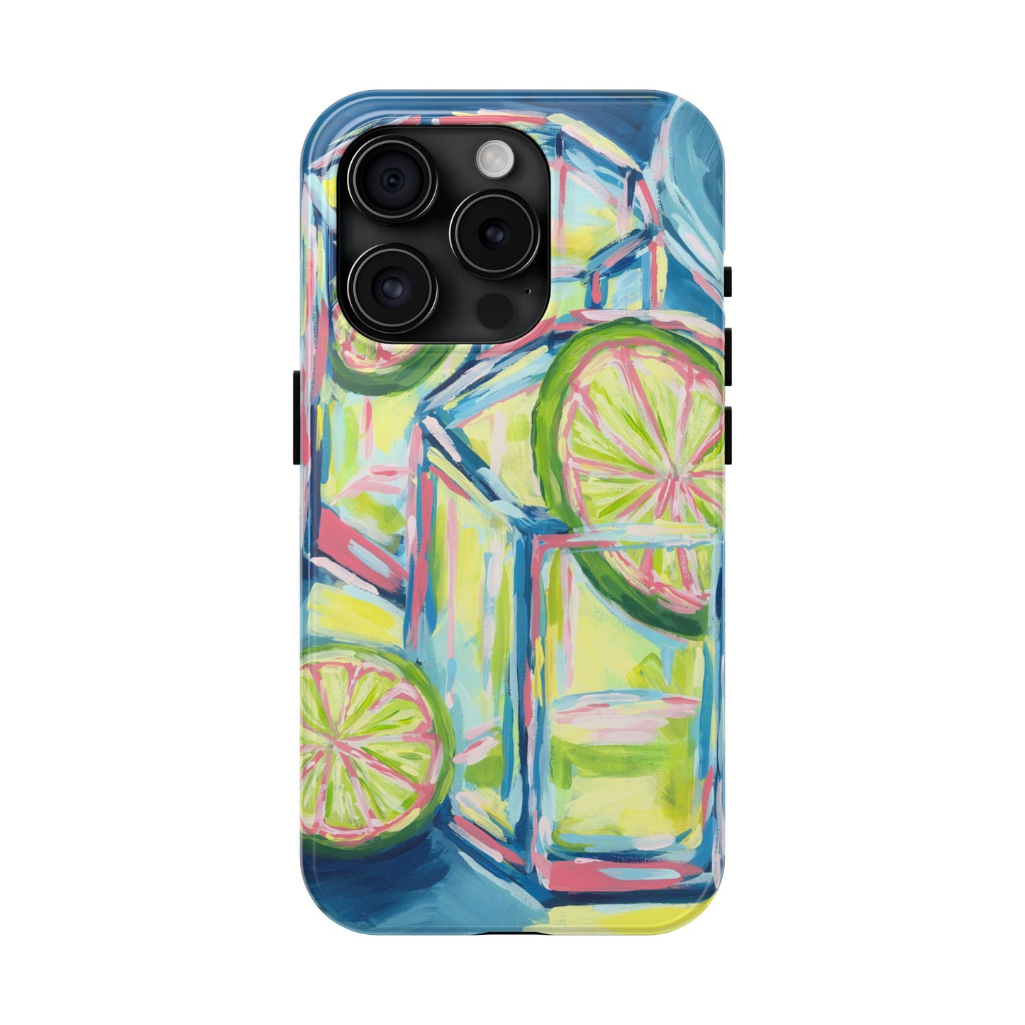 Pink Lime Green Yellow Margaritas Acrylic Tough Phone Case | Various Models Available