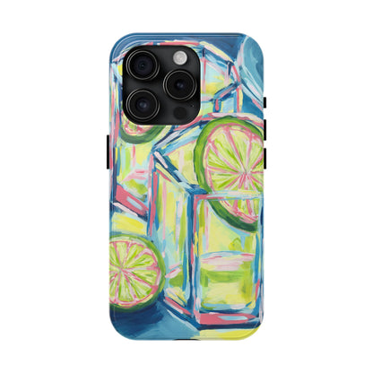 Pink Lime Green Yellow Margaritas Acrylic Tough Phone Case | Various Models Available