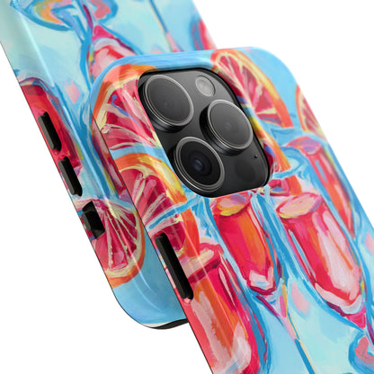Pink Blood Orange Mimosas Blue Champagne Flute Acrylic Tough Phone Case | Various Models Available