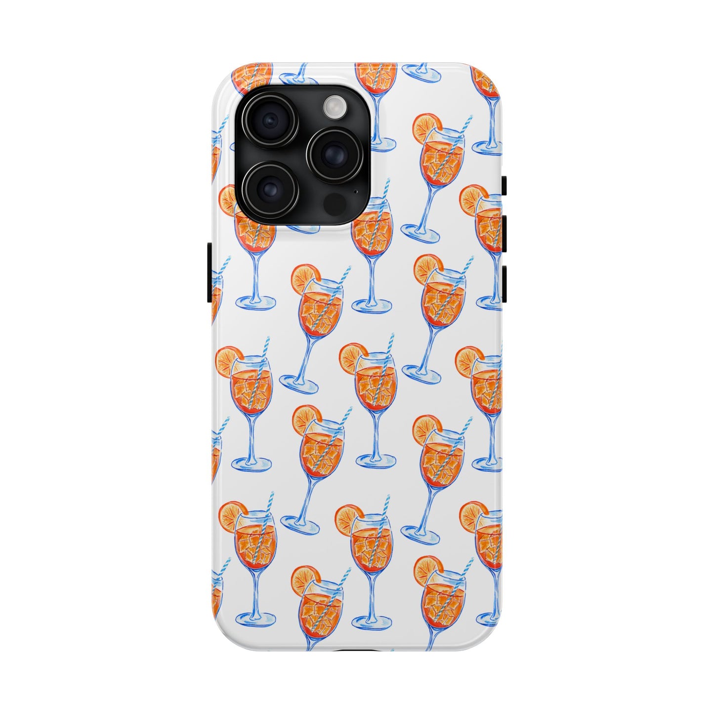 Aperol Spritz Watercolor Patterned Phone Case | Various Models iPhone 15 Pro Max