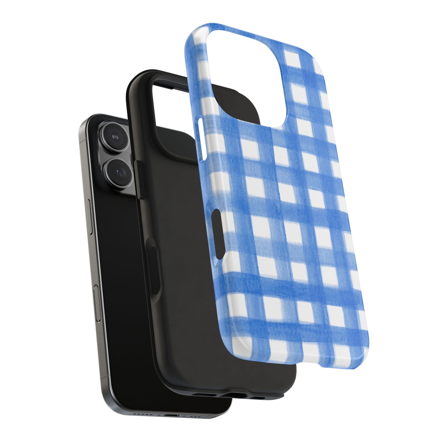 Blue Gingham Watercolor Preppy Tough Phone Case | Various models