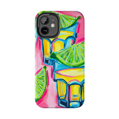 Pink Tequila Shot & Limes Acrylic Tough Phone Case | Various Models Available