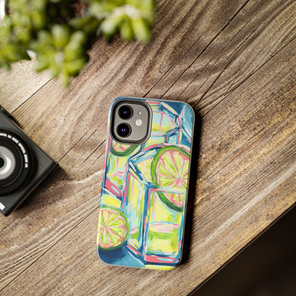 Pink Lime Green Yellow Margaritas Acrylic Tough Phone Case | Various Models Available