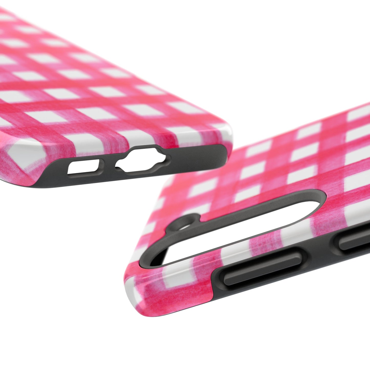 Hot Pink Gingham Watercolor Preppy Tough Phone Case | Various models