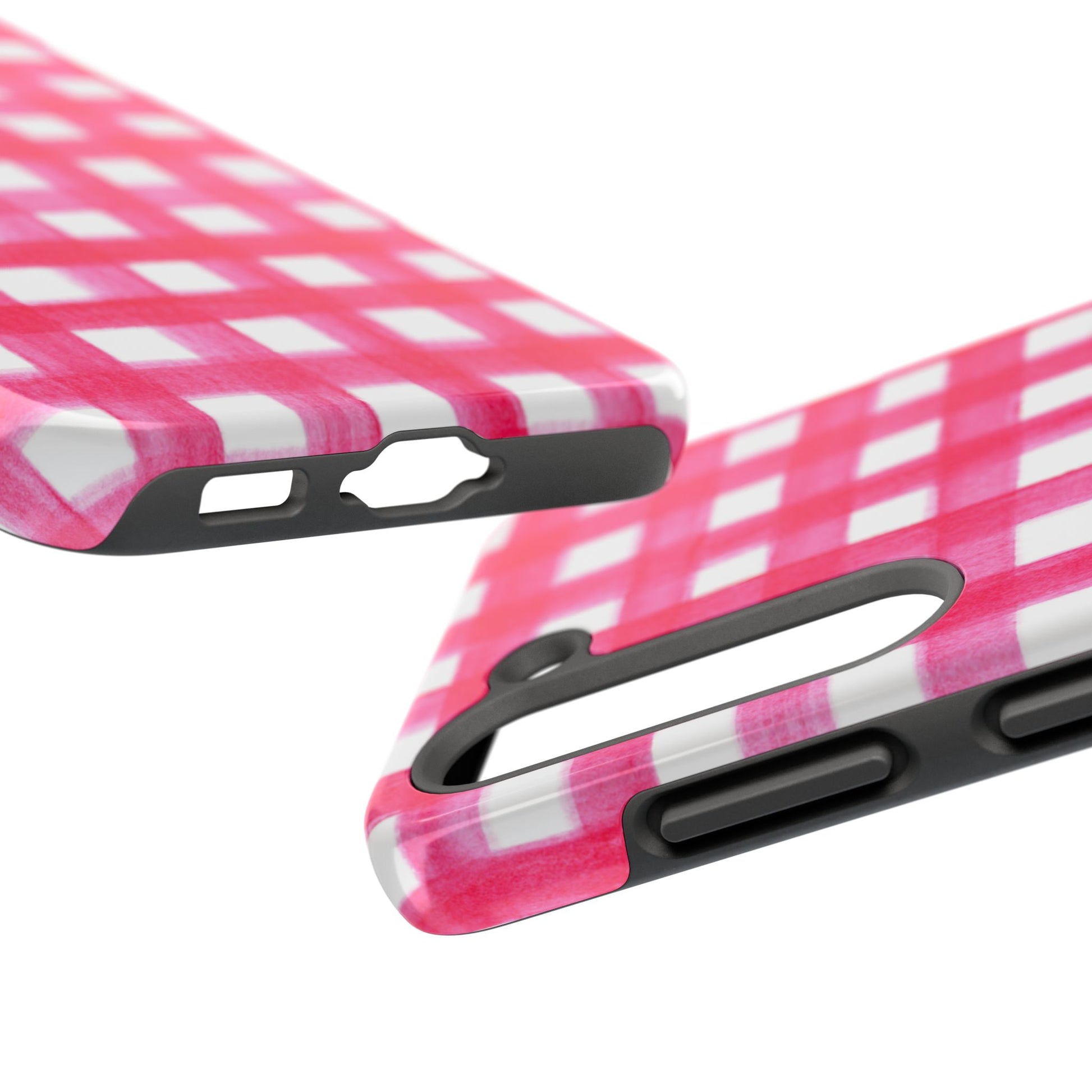 Hot Pink Gingham Watercolor Preppy Tough Phone Case | Various models
