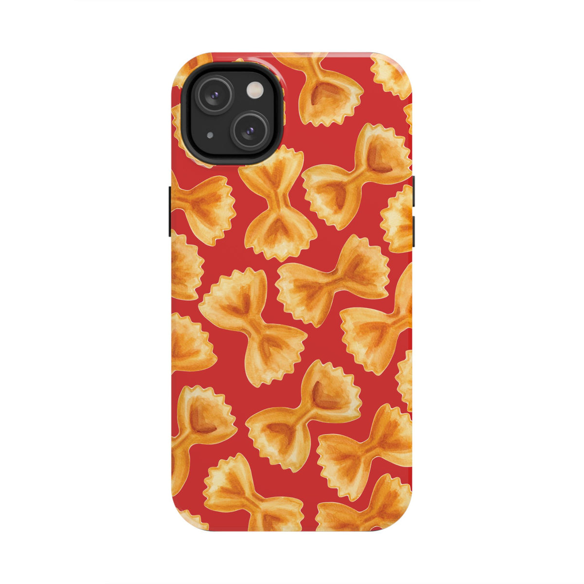Copy of Tossed Farfalle Pasta Watercolor Illustrated Tough Phone Case | Various Models iPhone 14 Plus