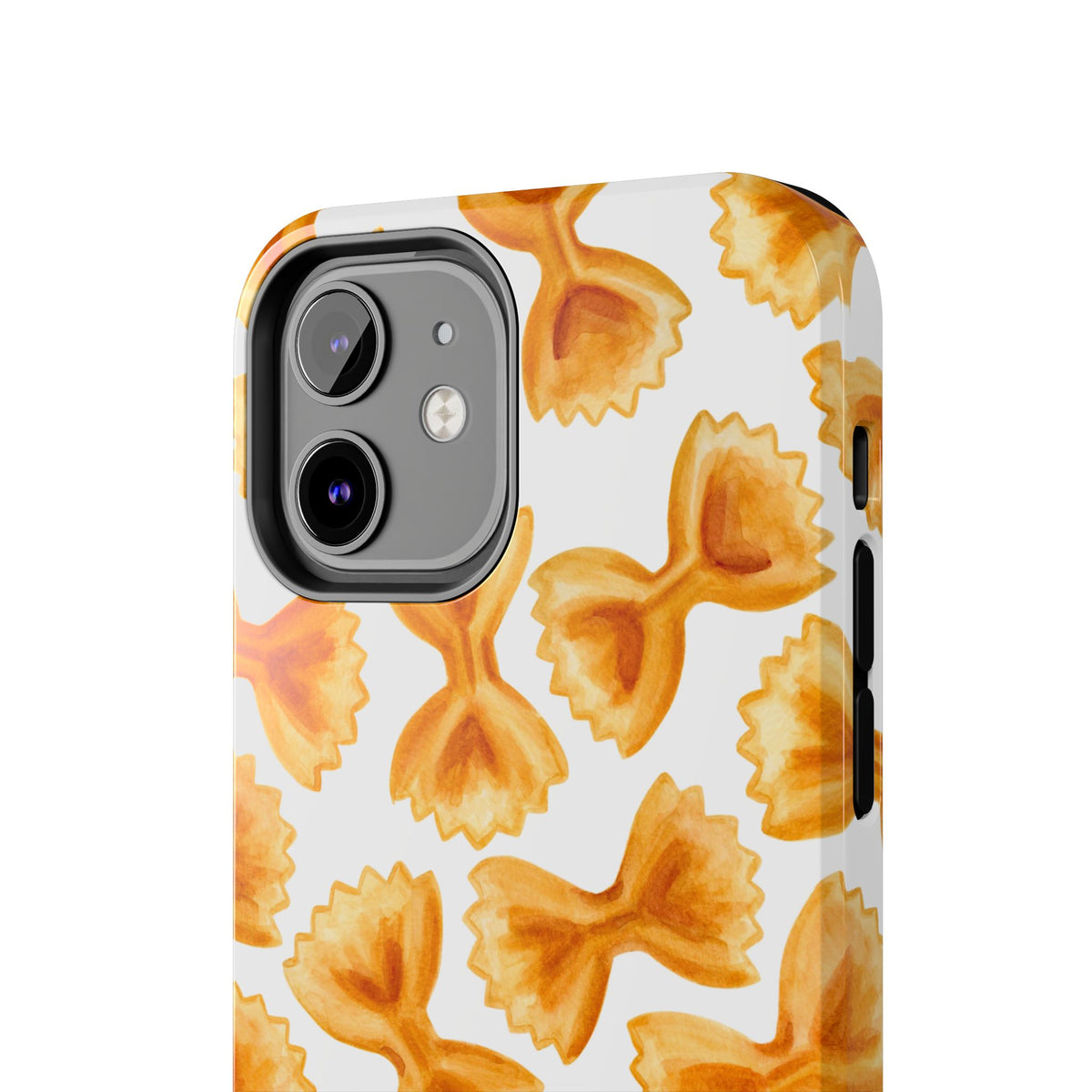 Tossed Farfalle Bow Tie Pasta Watercolor Illustrated White Tough Phone Case | Various Models