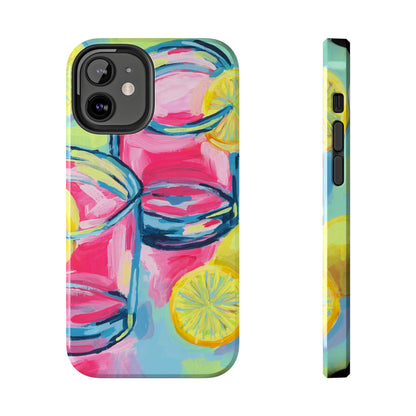 Pink Lemonade Abstract Acrylic Cocktails Tough Phone Case | Various Models Available