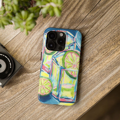 Pink Lime Green Yellow Margaritas Acrylic Tough Phone Case | Various Models Available